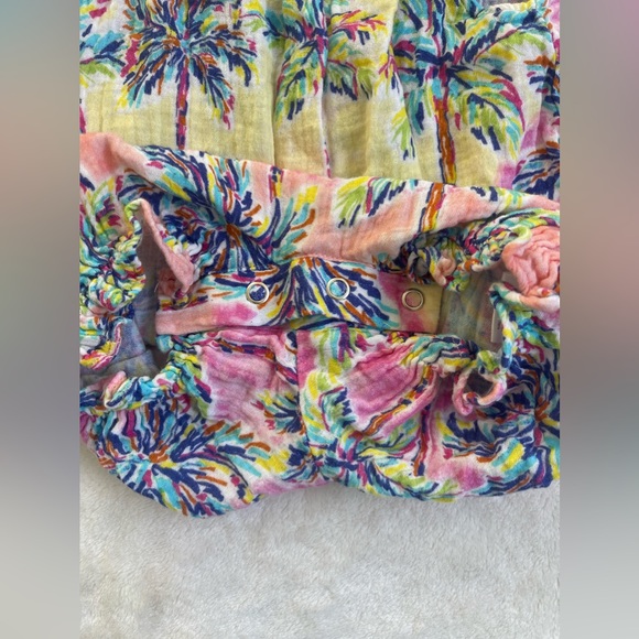 Pippa & Julie Dyed Palm Tree Print Cotton Romper 3-6 months - Picture 3 of 6